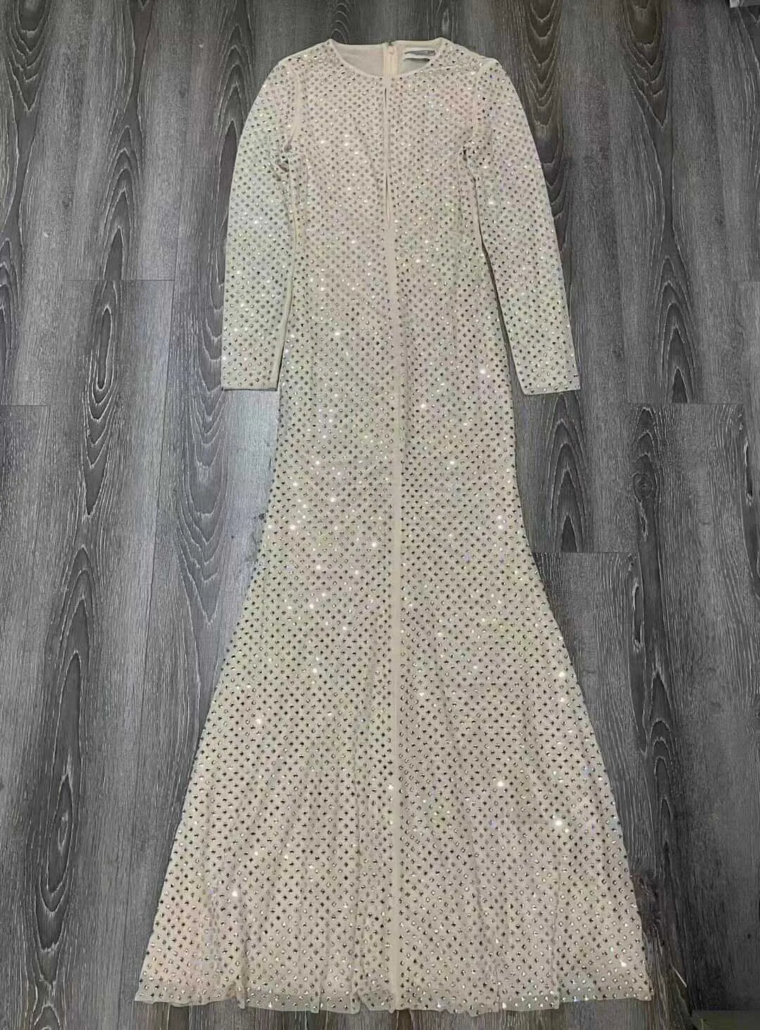knee length dresses for ladies Illusion Deep V-Neck Glitter Mesh Short Dress w/ U-Back main image 1