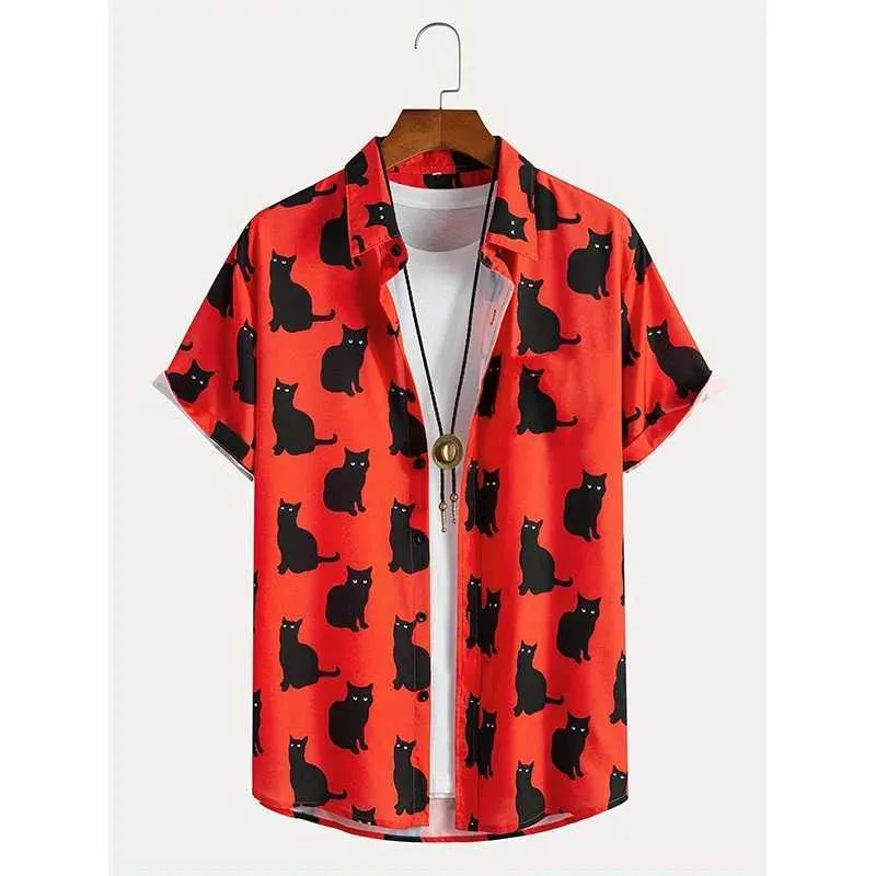 Camisa Hawaiana De Manga Corta Para Hombre, Camisa De Manga De Cinco Puntos Con Estampado De Estilo Puerto Harajuku Informal Retro Japonés De Verano, Cárdigan, Blusa Ashion Para Hombre Comprar A Buen