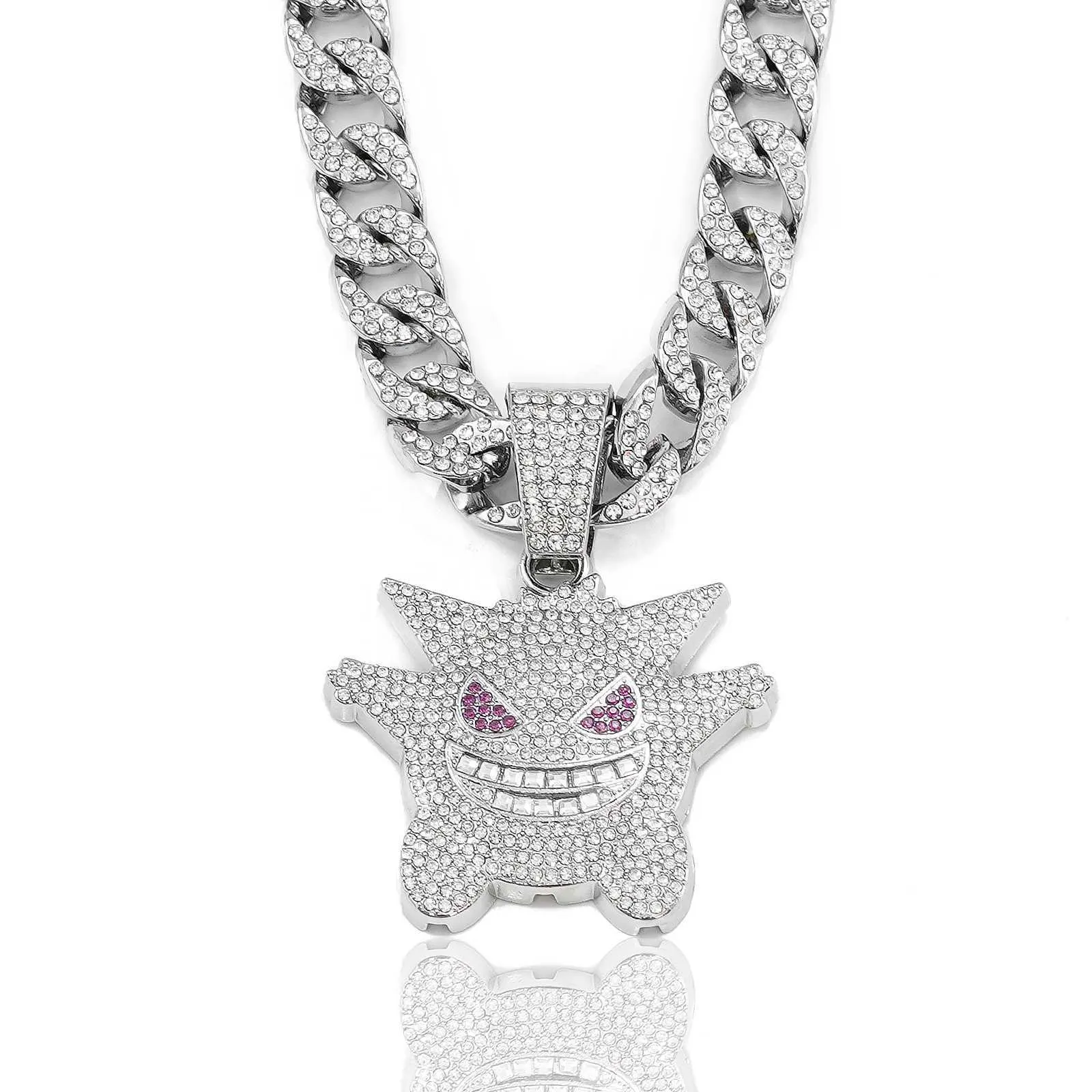 Hip Hop Punk Gengar Statement Necklace Personality Silver And Gold Necklace  Pendant