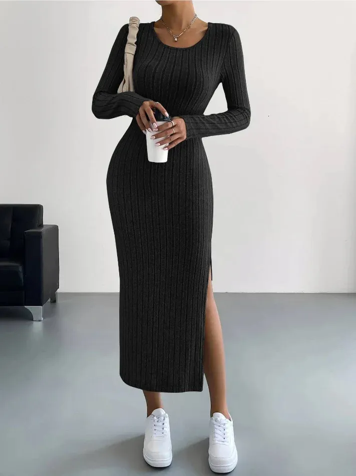 Knitted Dress for Women - Slim Fit, Elegant, and Perfect for Autumn and Winter
