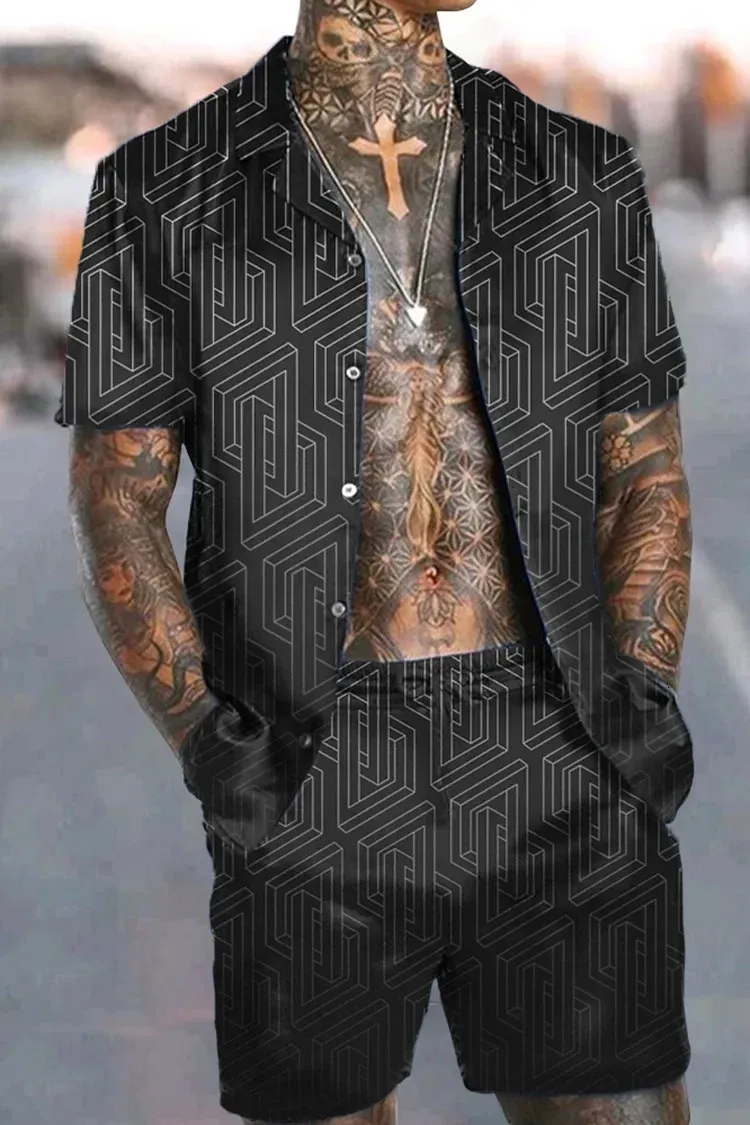 QiErDesign Chemises Hawaïennes Décontractées à Manches Courtes Pour Homme - Ensemble De Chemises Imprimées - Costumes De Plage Hawaïens, Basketball, Small