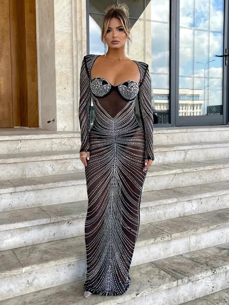 glitter mesh slitted maxi dress Colors 3139 Long Formal Sequin Glitter Mesh Prom Dress main image 0