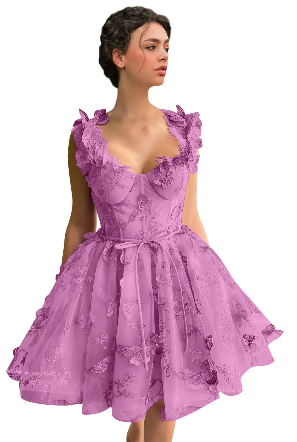 Short Homecoming Dress Tulle Ball Gown with Butterfly Appliques and Lace-up  Back from Dhgate Homecoming Dresses - price 76.39