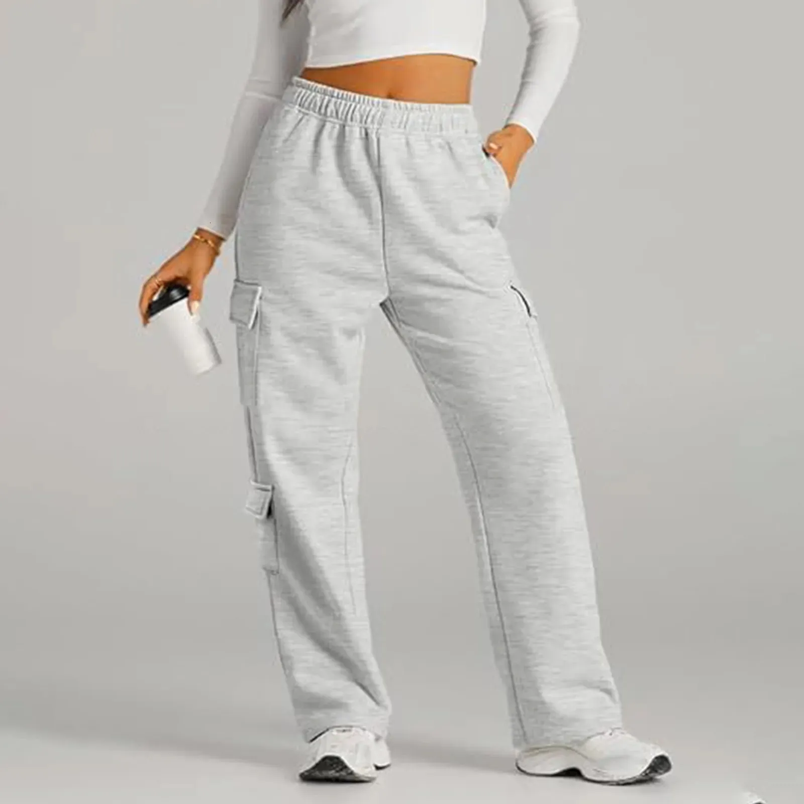 Fleece Lined Cargo Joggers: Women's Baggy Cuffed Sweatpants Shop Now!