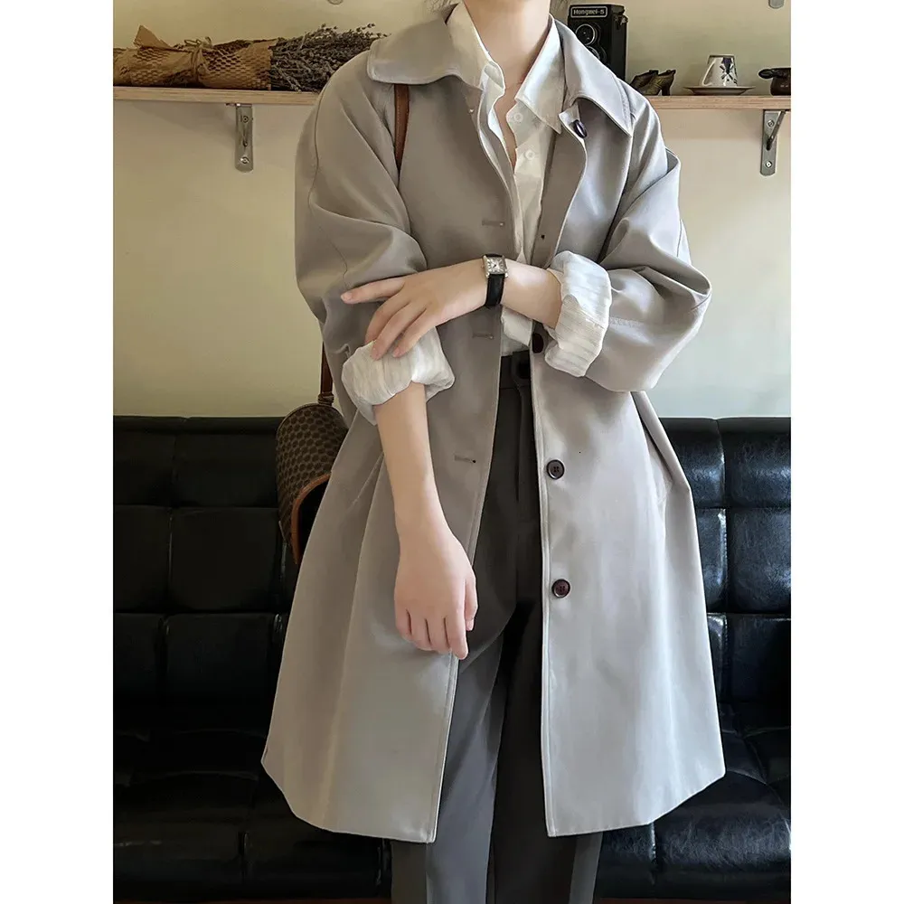 【特別セール品】 Women for coat trench trench Casual Style Korean - Fit Loose Clothing