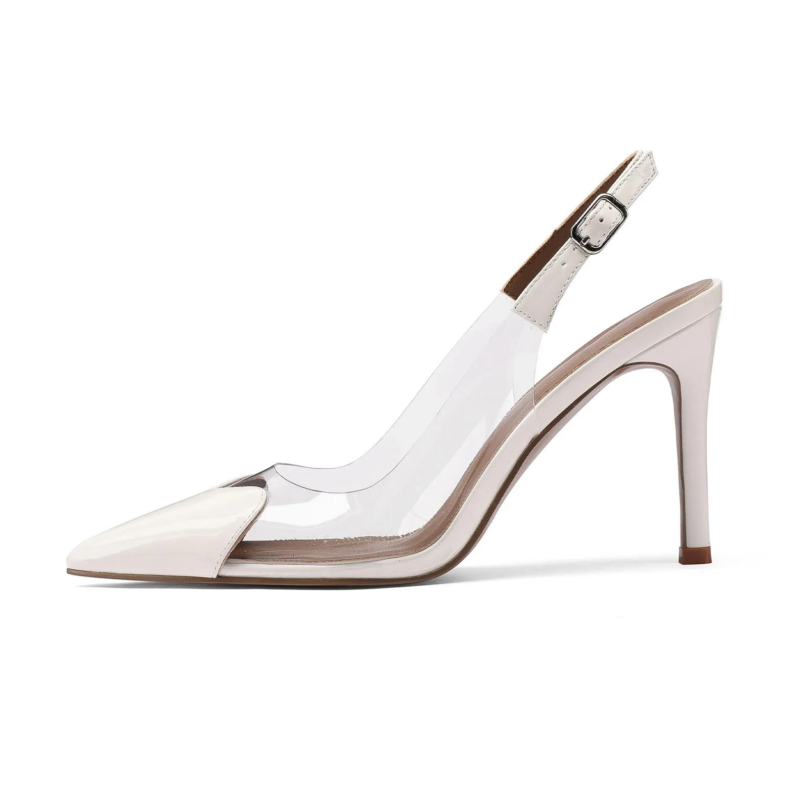 Bulk Elegant Love Pattern White Clear Slingback Aldo White Heels For Women Pointed Toe Sexy And Comfortable Shing Back Design At Only 50.25 DHgate.Com