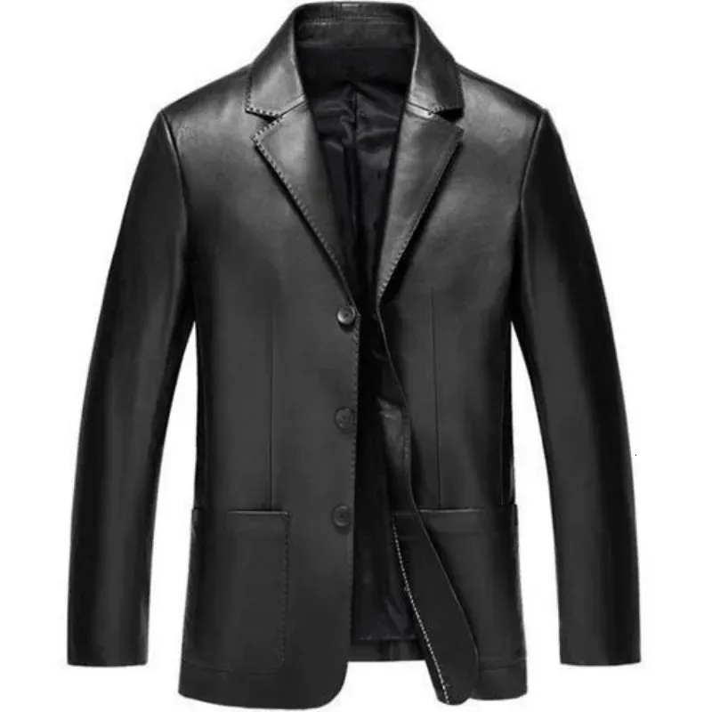 Premium Ultra-Thin Leather Jacket: Stylish Short Top for Men