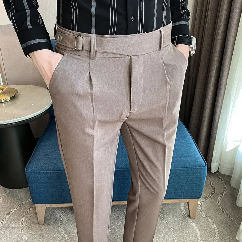 men's slim fit ankle dress pants Ankle Length Slim Fit Dress Pants | Streets of Seoul