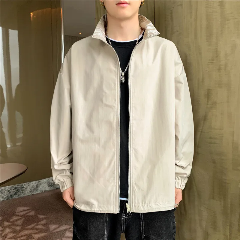 Reversible Double Sided Jacket Mens Lapel Casual From