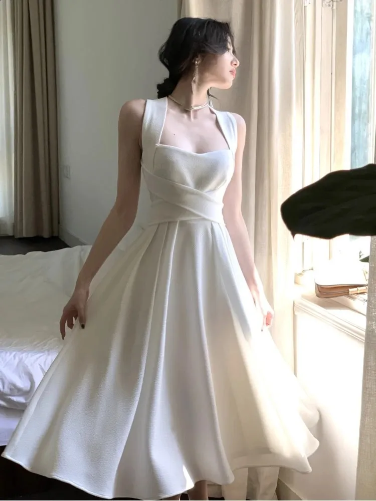 Elegant Korean Midi Dress - Slim Fit, Perfect for Summer Parties! Shop Now!  from Dhgate Basic & Casual Dresses - price 69.68