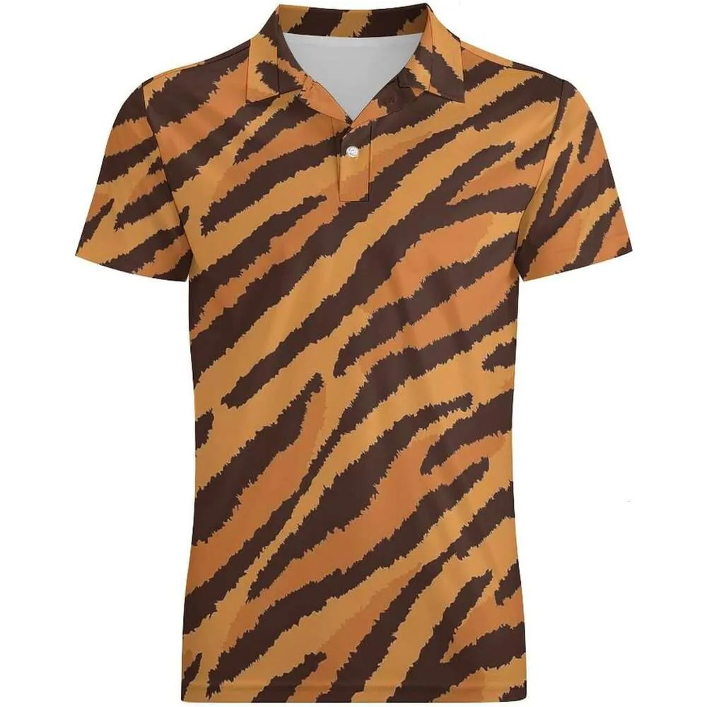 Save Big on Bulk Men's Short Sleeve Polo Shirts Mens Polo Shirt Mens Polo  Quick Dry Moisture Wicking Tiger Stripe 3D Print Short Sleeve Golf Shirts 
