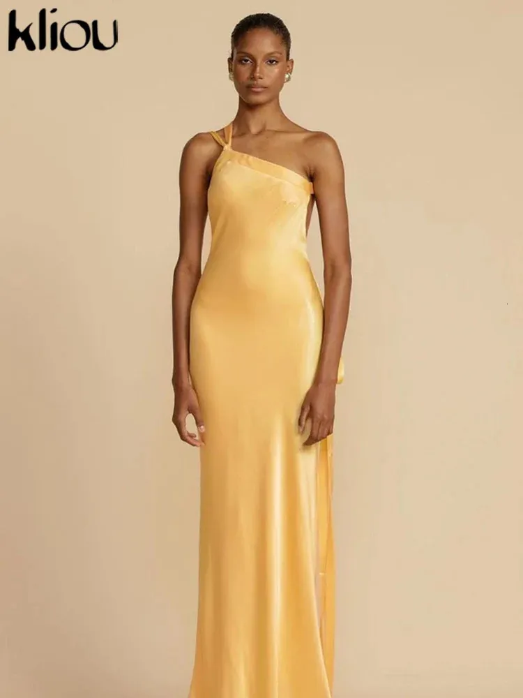 chinese dress ladies Lady Black Tie - Lina Satin Cowl Neck Maxi Dress with Draped Back main image 1