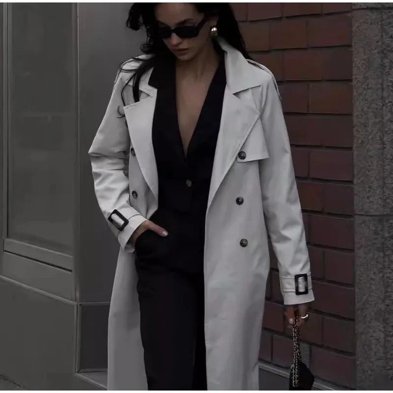 Dark Gray Wool Maxi Coat, Womens Wool Trench Coat, Warm