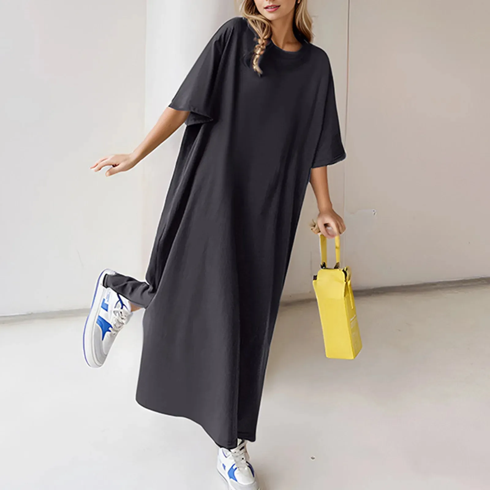 Summer Oversized Loose Casual Floor-Length Short Sleeve Chiffon Dress Women Solid Color from Dhgate Basic & Casual Dresses - price 25.08 Summer Oversized Loose Casual Floor-Length Short Sleeve Chiffon Dress Women Solid Color from Dhgate Basic & Casual Dresses - price 25.08