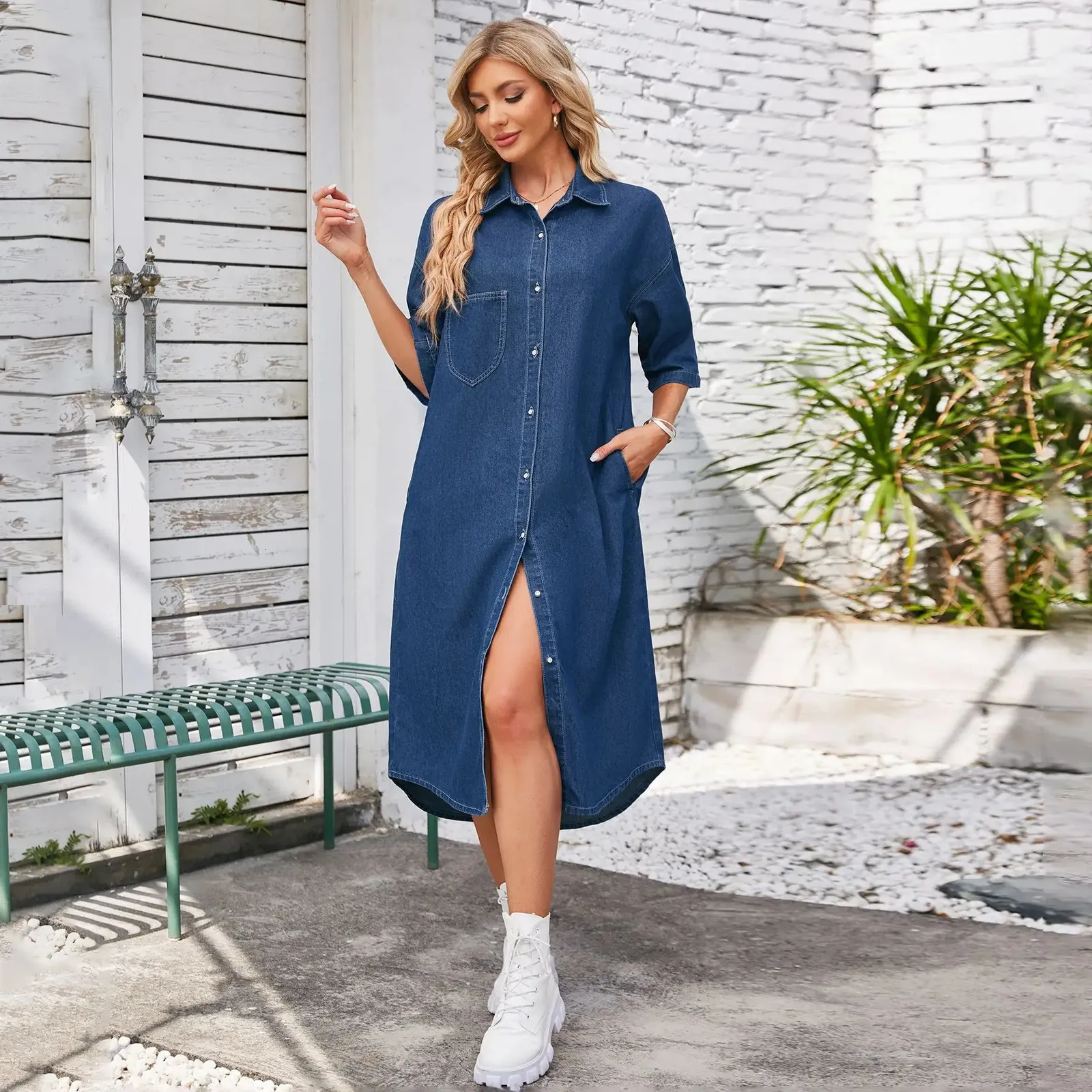 Mezclilla Vestidos Casuales Para Mujer De 40 AÃ±os Casual Denim