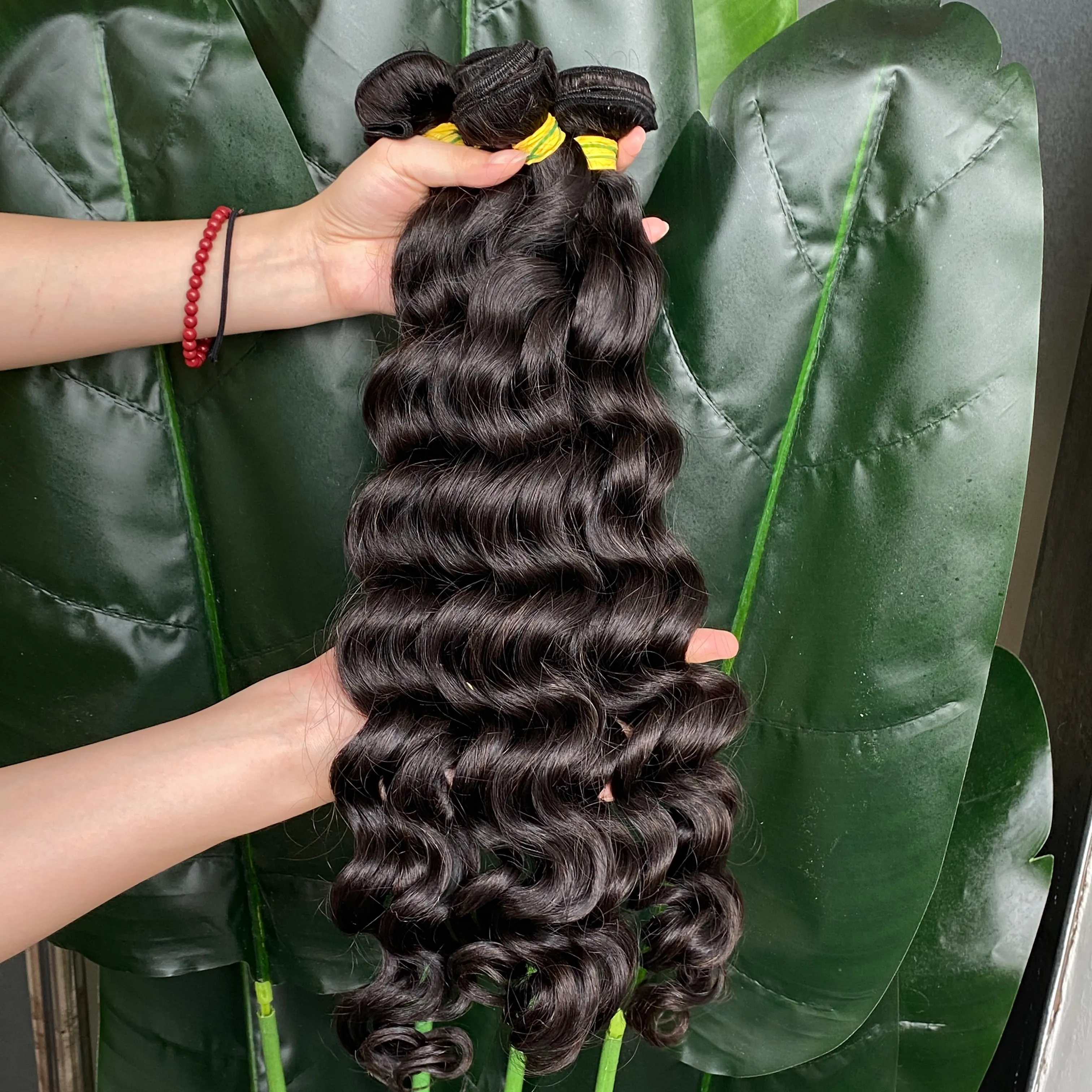 24 Inch Deep Wave Human Hair Extensions 100g Brazilian Virgin Hair Bundles Natural Black Body Wave Hair Extensions 100% Remy... From  main image 4