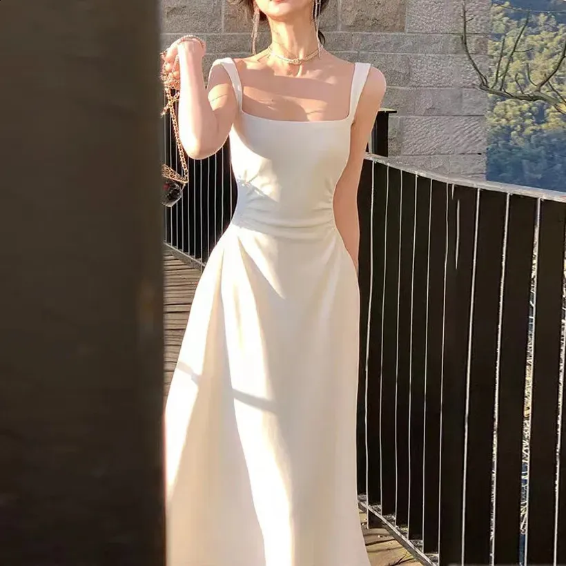 Women White Sleeveless Chiffon Midi Dress Floor-Length Pullover Summer  Party Dress from Dhgate Basic & Casual Dresses - price 45.76