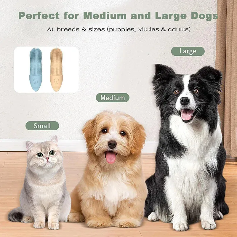 DHgate 360 Dog Finger Toothbrush Food Grade Silicone Toothbrush for Dogs Dental Care Pet Supplies