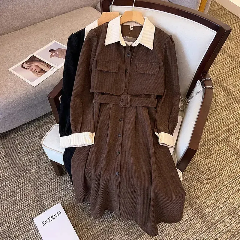 Corduroy Illusion Color Blocking Two-piece Dress with High Waist Sleeveless Vest and Short Skirt from Dhgate Two Piece Dress - price 74.86 Corduroy Illusion Color Blocking Two-piece Dress with High Waist Sleeveless Vest and Short Skirt from Dhgate Two Piece Dress - price 74.86