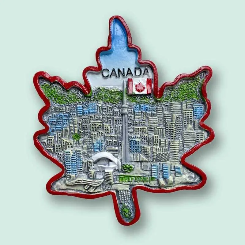 Aimant Frigo 3D Feuille D'Érable Canadienne - Résine - Souvenir Cadeau - Décoration Maison - 6.2x5.9cm