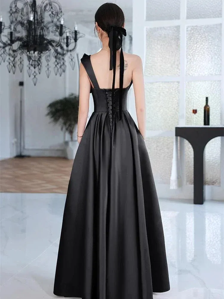 Floor-Length Chiffon Prom Dress with Bow Draped One-Shoulder and Strapless  Lace Up for Graduation and Evening from Dhgate Runway Dresses - price 131.14