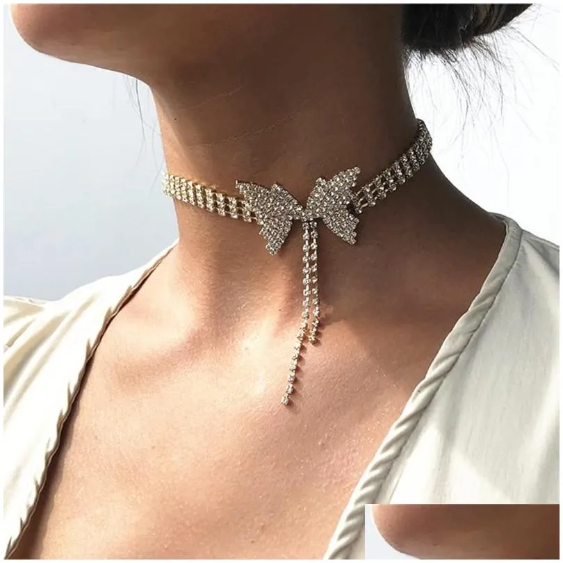 18K Gold Plated Butterfly Choker Necklace With Rhinestones Elegant Short Link Chain For Womens Party And Banquet Body Chain Jewelry Fast Shipping With DHL4J From Ffshop2001 1.93 DHgate.Com