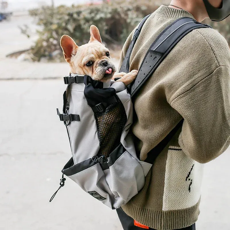 DHgate Outdoor Breathable Mesh Puppy Dog Backpack Carrier Bag for Small Medium Dogs French Bulldog Pet Supplies Home Garden