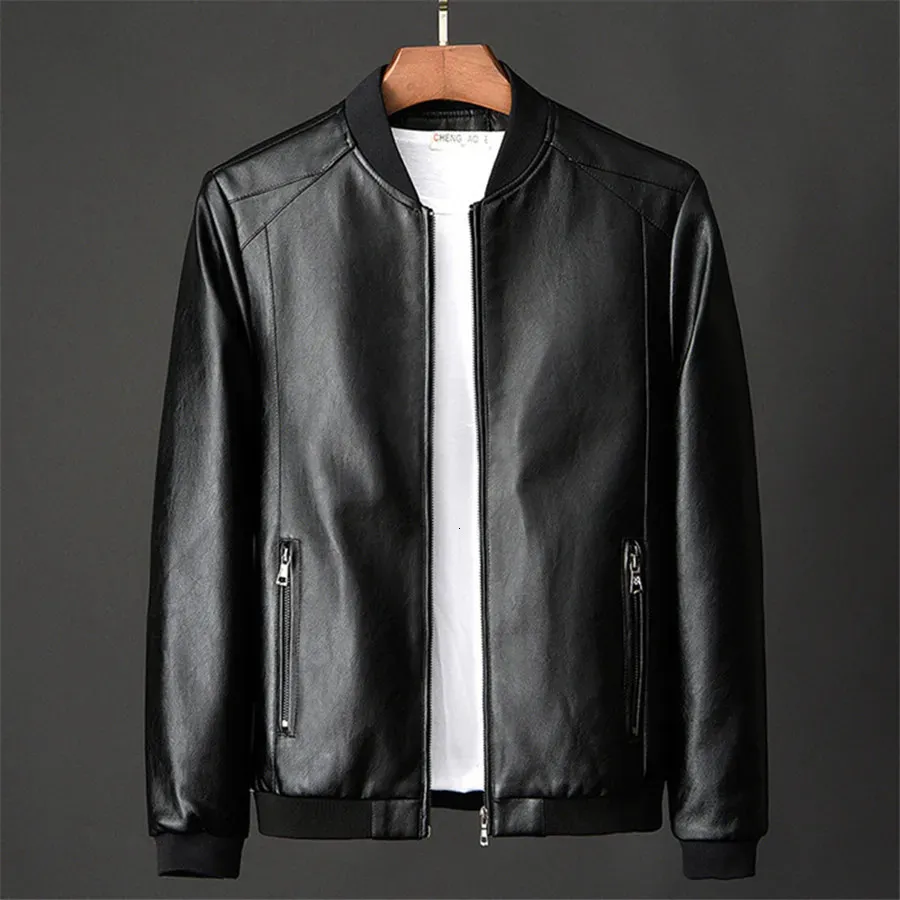 名作 Autumn Men's PU with jacket leather Bomber Leather ジャケット・アウター