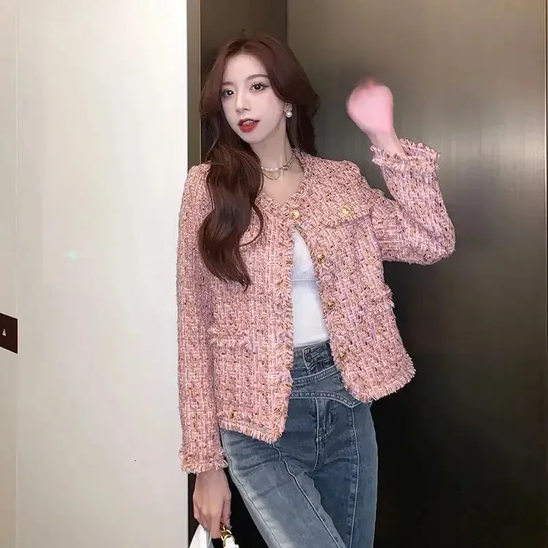 Veste En Tweed Pour Femme Cardigan Court En Tricot Torsadé Pour