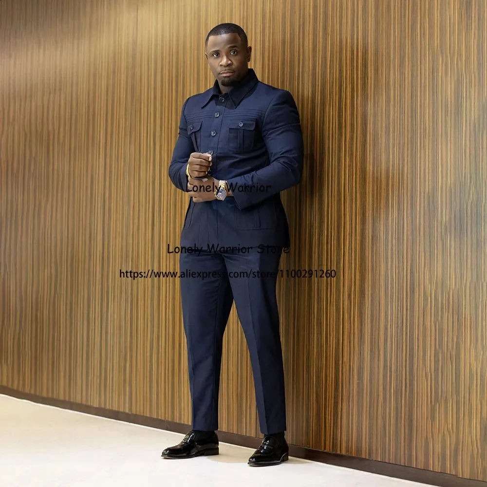navy blue formal dress men Business suit blue