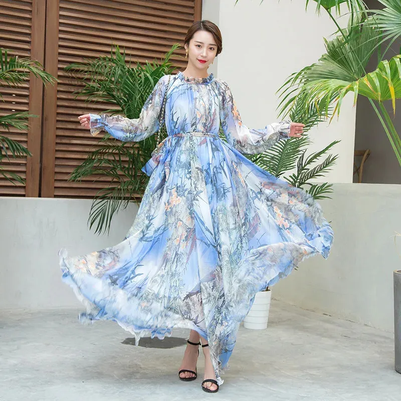TEMOFON Women's Long Sleeve Dresses: Tunic Leopard Floral