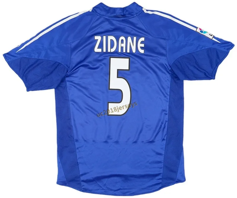 Navy Blue 2004 2005 Home Zidane Retro Soccer Jersey Men Polyester