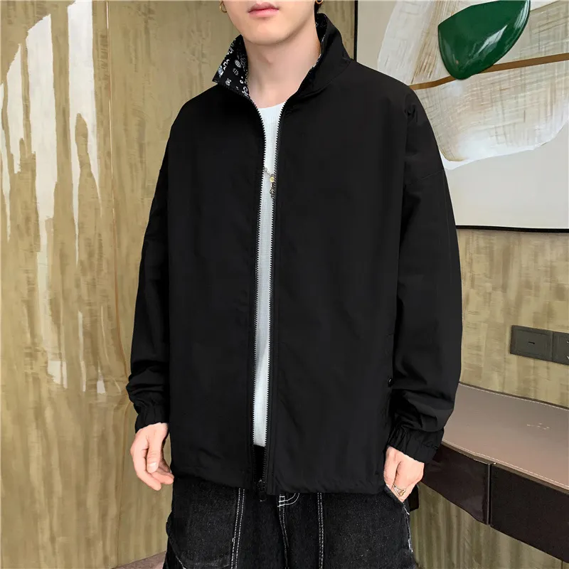 Reversible Double Sided Jacket Mens Lapel Casual From