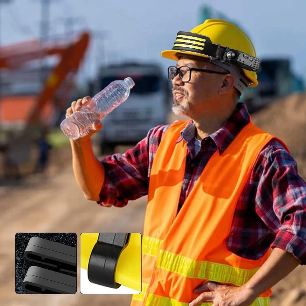 Rechargeable LED Headlamp: Waterproof Motion Sensor Head Light for