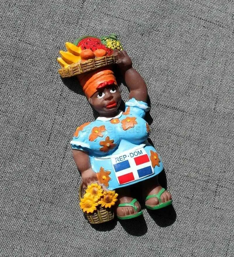 Calamita Souvenir 3D Repubblica Dominicana 6,7 Cm | Magnete Da Frigo Con Vista Oceano, Fatto A Mano In Resina - 3