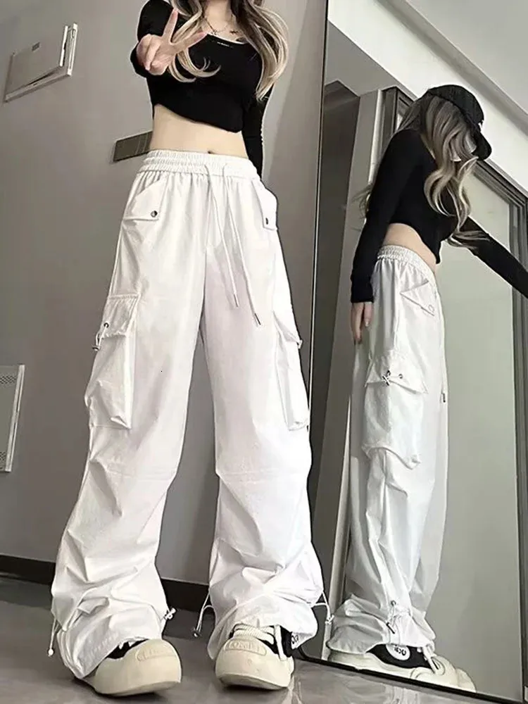 Y2K Cargo Pants: High Waist, Loose Fit, Retro Hip Hop Style