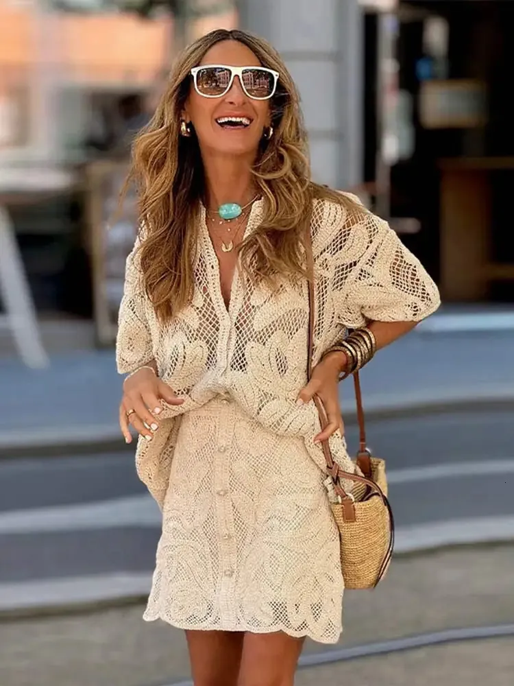 Womens Two Piece Dress Set Sleeveless Hollow Knitted V-Neck Top with  Floor-Length Fit and Flare Skirt Acetate Vintage Style from Dhgate Two  Piece Dress - price 83.4