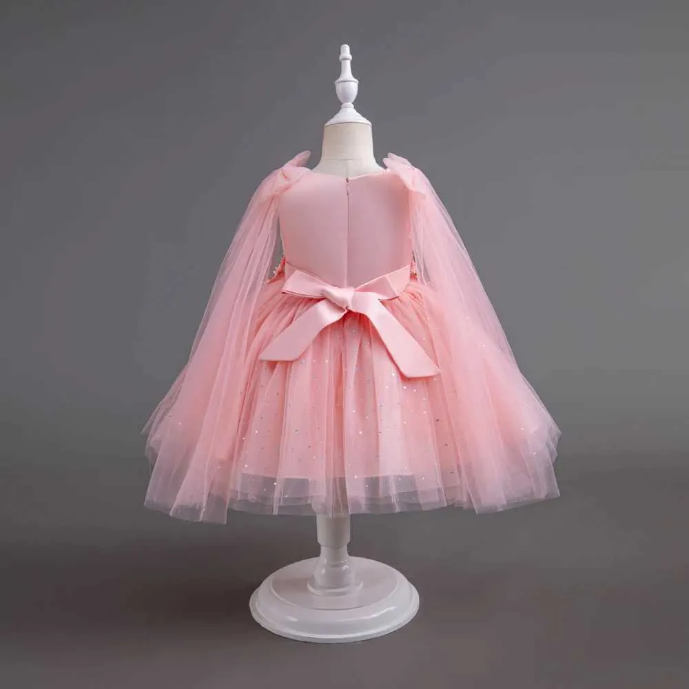 open lace back dress Girls Elegant Princess Dresses for Party Birthday 2 3 4 6 7 8 Years Ki