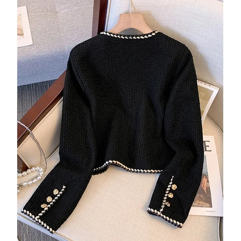 トップス S over tweed zip jacket (black) on air