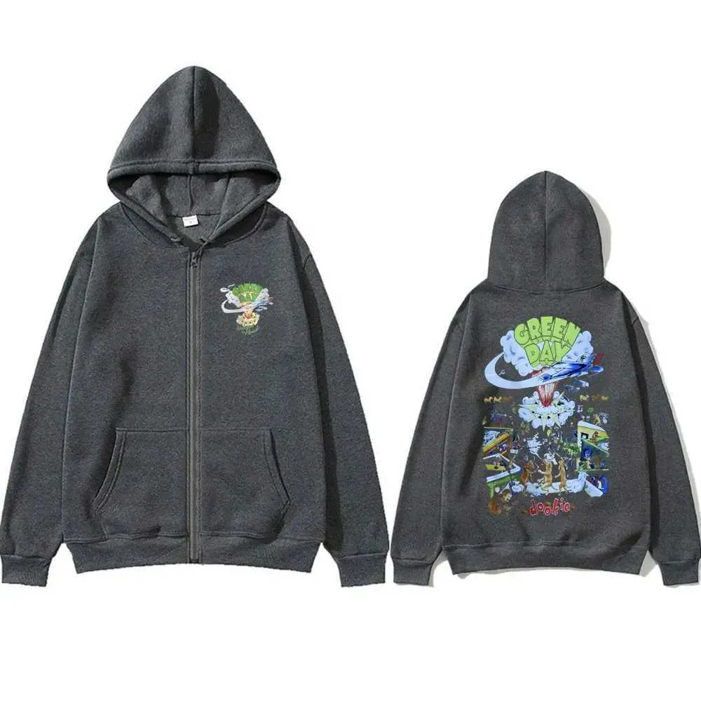 Green Day Dookie Zipper Zip Up Hoodie Oversized For Men Classic Gothic Vintage Rock Zip Up Jacket With Punk Band And Oversized Fit Hip Hop Style L2488 From Winem Vendor 8.08