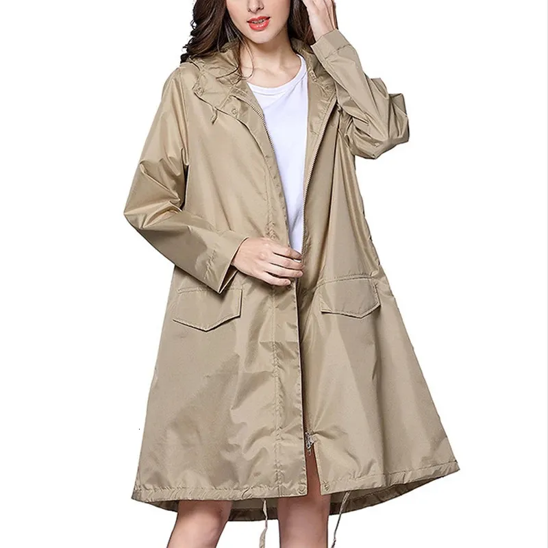 Gabardina Impermeable Para Mujer - Chaqueta Cortavientos Suave Con Capucha - Ideal Para Senderismo Y Día A Día