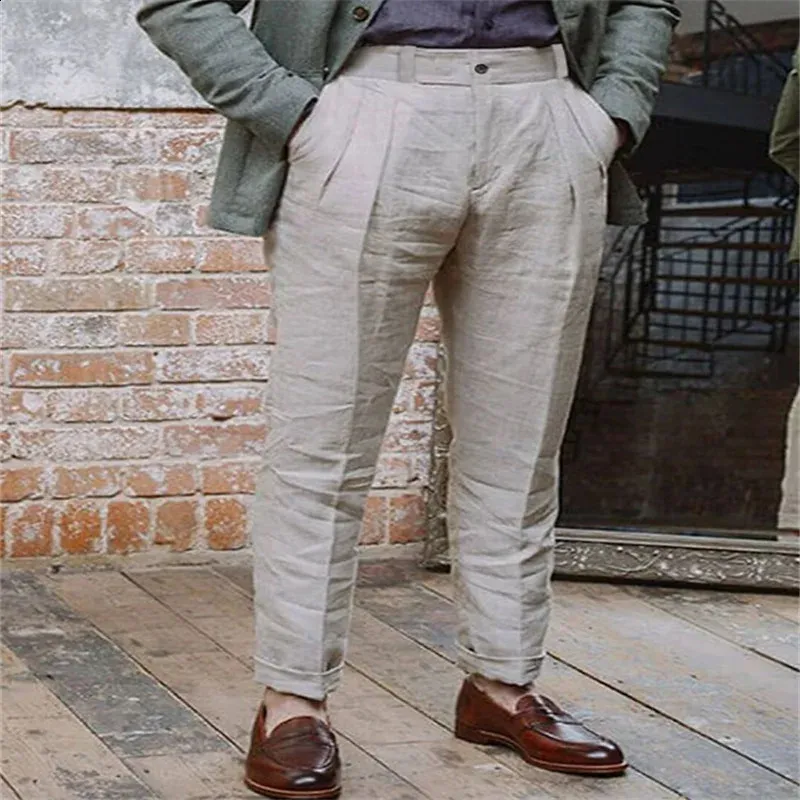 chinese dress ladies Mens Summer Linen Blend Dress Pants Vintage Modern Fit Suit Linen Pants  Lounge TrousersArmy Green28W28L at Amazon Men's Clothing store