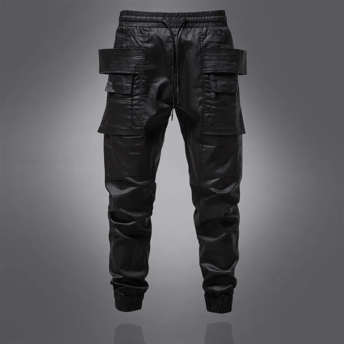 【正規取扱店】 cargo Leather Wax Coated Steampunk Gothic pants Men for バイクウェア・装備