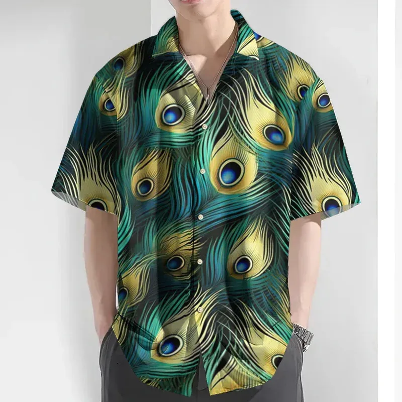 Hawaiian Summer Men's Casual Loose Collar shirt with t shirt 
