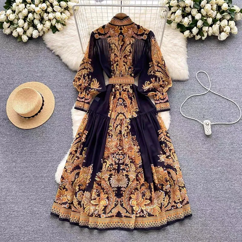 Vintage Yellow/White Chiffon Dress - Elegant Summer Long Dress for Women with Single Breasted Shirt - Vestidos 240808