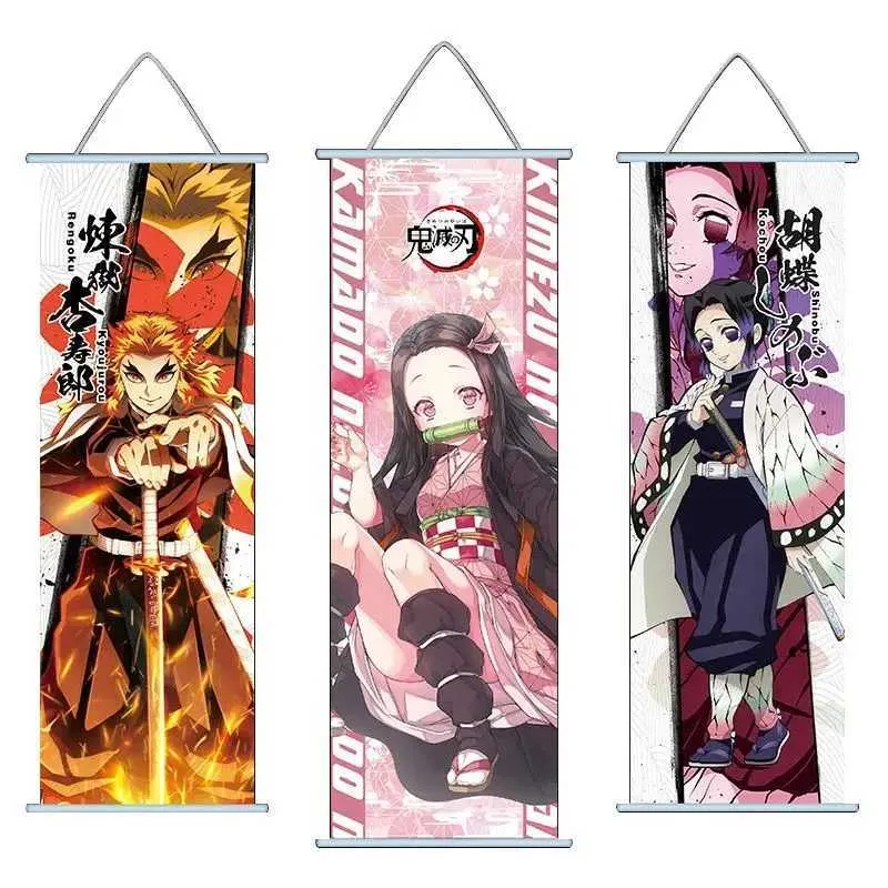 Kanroji Mitsuri Kochou Shinobu Kamado Tanjirou Scroll Canvas Wall