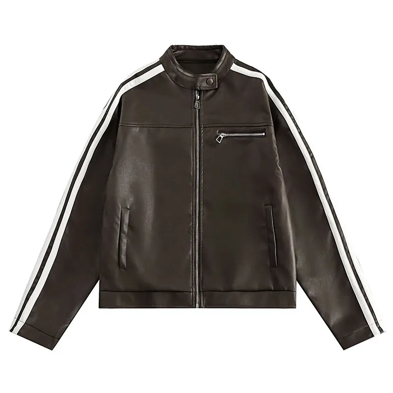 Premium PU Leather Motorcycle Jacket: Retro Hip-Hop Style