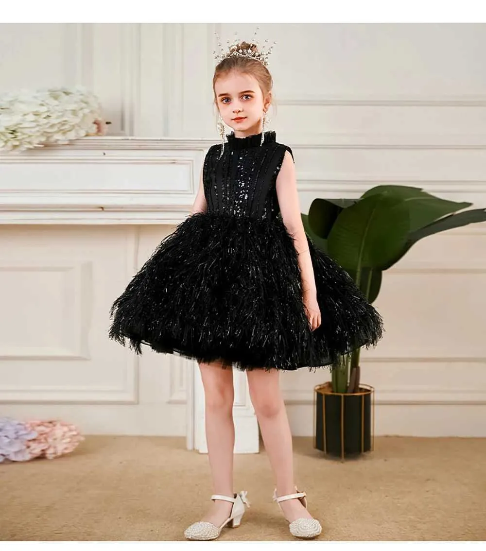 formal dress for toddler Baby Girl Formal Princess Dresses Girl Puff Sleeve Floral Puffy Birthday Party Dress Toddler Prom Dress, White / 11-12 Years (160cm) main image 1