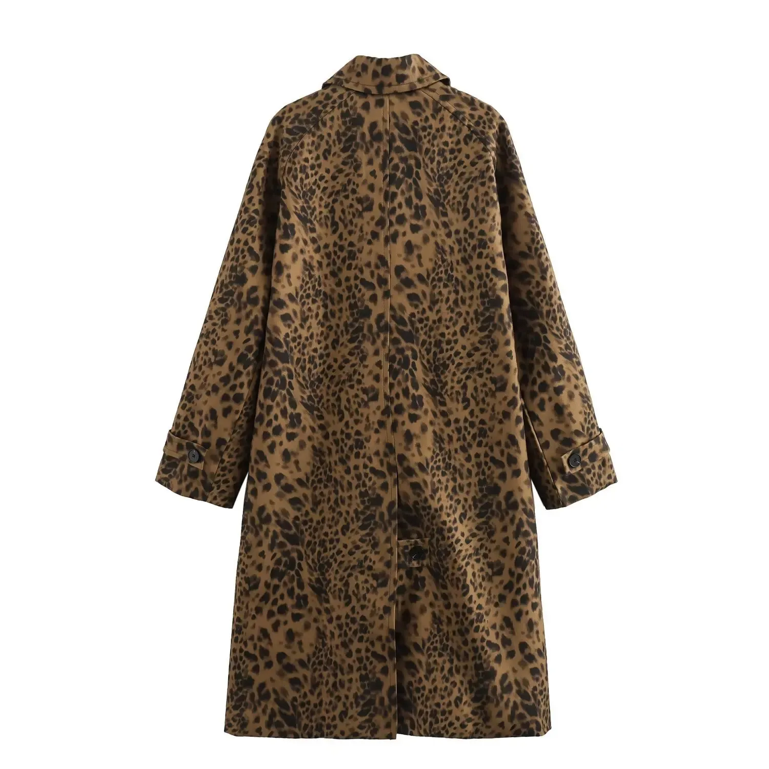 コート Single-Breasted Leopard Print Drill Coat Leopard Print Single Breasted trenchcoat cropped for Women