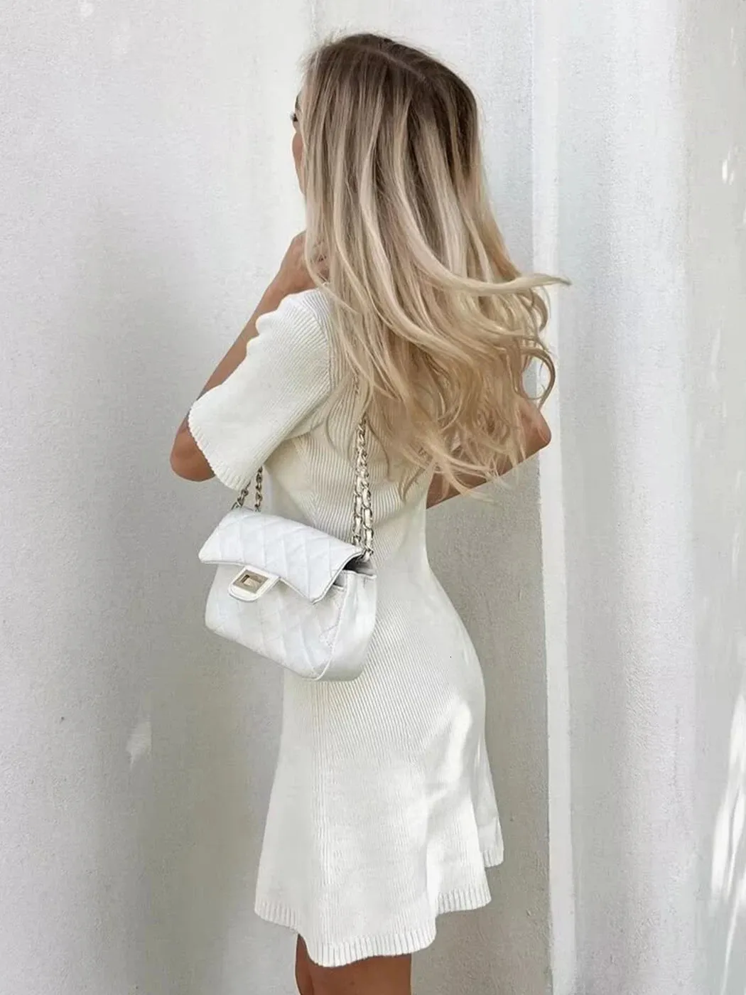 Knitted Short Sleeve Aline Dress Floor-Length Synthetic Fiber Knit Fabric  Korean Fashion from Dhgate Basic & Casual Dresses - price 71.19